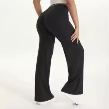 NCLAGEN SoftMotion Straight Leg Bottoms Women's Mid-Waist Yoga Pants GYM Leggings Naked Feel Pilates Running Sports Trousers