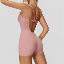 Jumpsuit Women's Short Tracksuit Yoga Set One-Piece Sportswear Push Up Gym Workout Clothes Fitness Stretch Bodysuit Yoga Suit